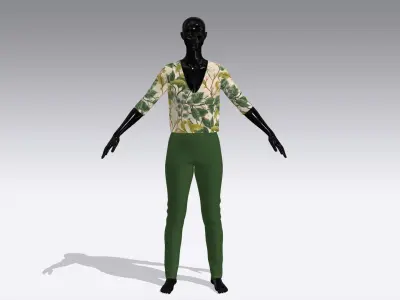 Female Cloth Dress Low-poly 3D model