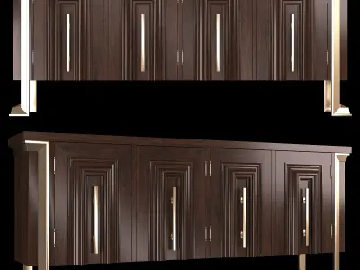 luxury cabinet sofa Low-poly 3D model