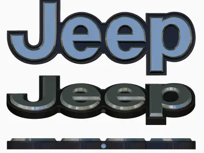 Jeep logo car brand for 3D printer or CNC router 3D print model