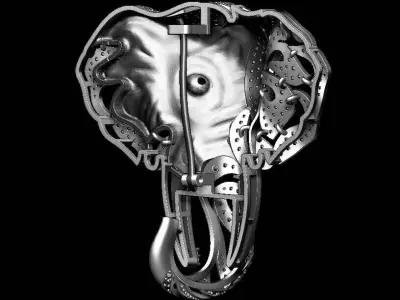 Elephant brooch  luxury 3D model