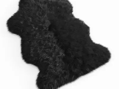 Forsyth New Zealand Sheepskin Fur Black 3D model