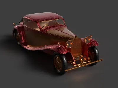 Golden vintage car   3D model
