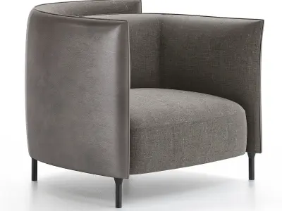 HEMICYCLE Armchair Low-poly 3D model