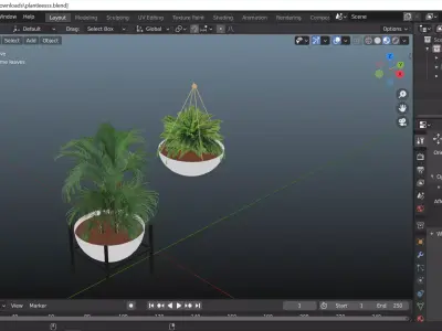 Two decor interior plants set 3D model