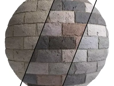 Ston Wall Material 7- By 3 color Pbr By Sbsar 4k Texture