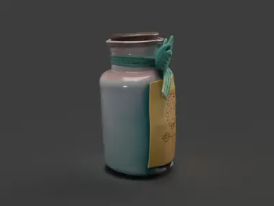 Chinese bottle  Low-poly 3D model