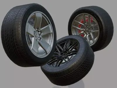 Car Tires Pack Low-poly 3D model