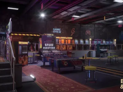 Game and Entertainment Area Environment Low-poly 3D model