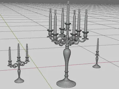 Table Candle Holder Low-poly 3D model Low-poly 3D model