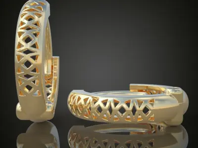 Earring 3D model 3D printable model 0022-10 3D print model