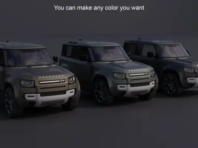 Land Rover Defender 90 Low-poly 3D model