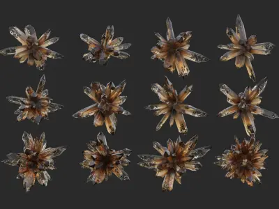 Crystal Realistic Game ready Pack 3 Low-poly 3D model