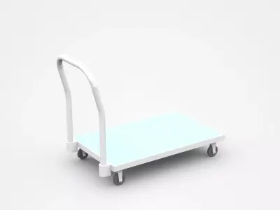 Bright Empty Container Cart 3D model