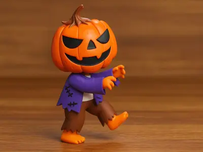 Halloween Pumpkin Head Figurine 3D print model