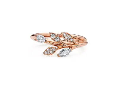 Tiffany Victoria Diamond Vine Ring in 18k 3D model