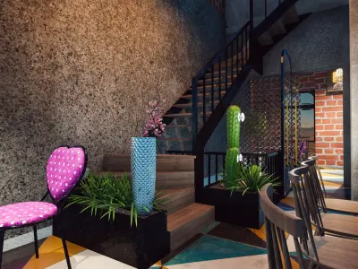 Exterior Coffee Restaurant  Free 3D model