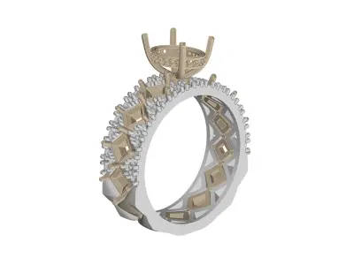 Luxury Oval Diamond Ring   3D Printable   3D print model