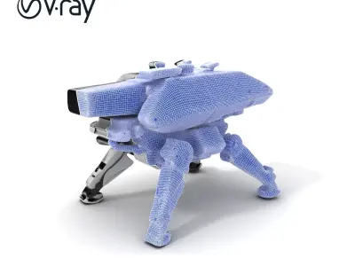 Futuristic Quadruped Robot Model Pack with Advanced Features Low-poly 3D model