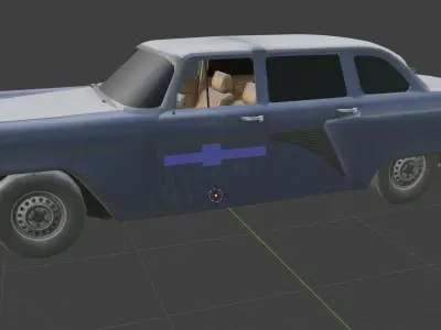 old car Low-poly 3D model 4