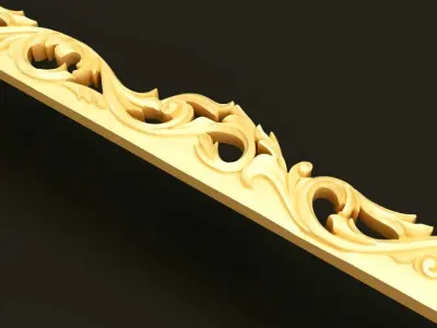 classic Baroque Rococo-style scroll carving 3D model