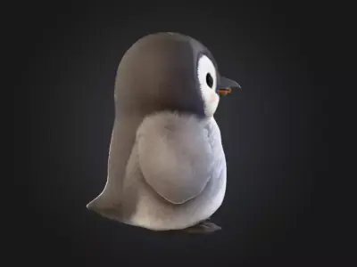 Fluffy Friend Penguin Low-poly 3D model