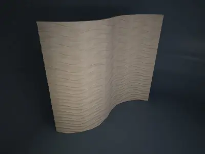 08 WAVES PATTERN WALL Low-poly 3D model