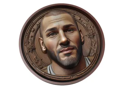 Karim Benzema Footballer Medallion 3D print model