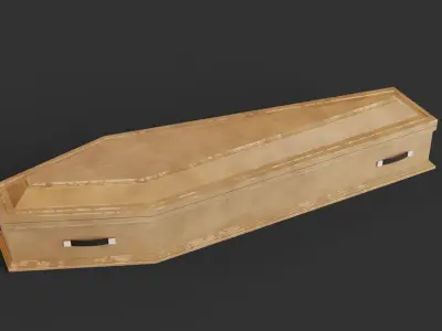 Coffin wooden 3D model