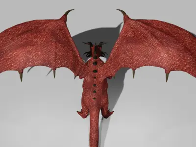 Red Scaled Dragon 3D Character Low-poly 3D model