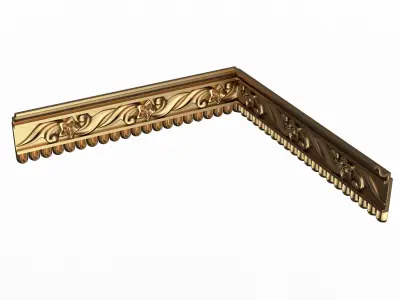 Cornice Decoration Molding 051 90 Degree Low-poly 3D model