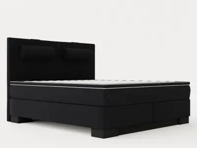 Hilton Luxury Complete Bed Package180x200 Black Low-poly 3D model