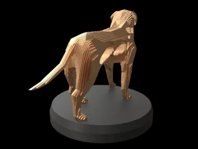 Parametric V English Mastiff Low-poly 3D model