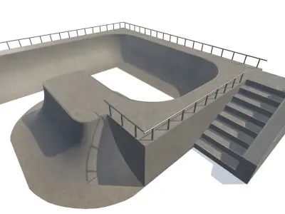 Lowpoly Skatepark Pack  Low-poly 3D model