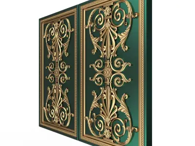 Backgammon Set 05 Green Low-poly 3D model