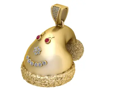 WINTER HAT PENDANT 3D PRUINTABLE MODEL  3D print model