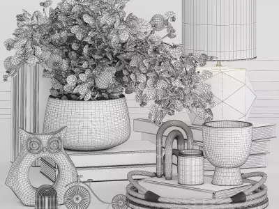 Decorative Set 035 Low-poly 3D model