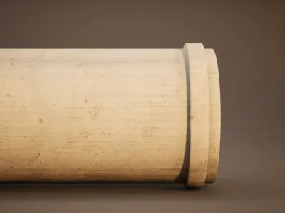 Modular Concrete Pipe Free low-poly 3D model