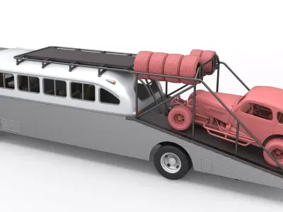 Vintage Transporter truck for Race car Version 8 Scale 1 to 25 3D print model