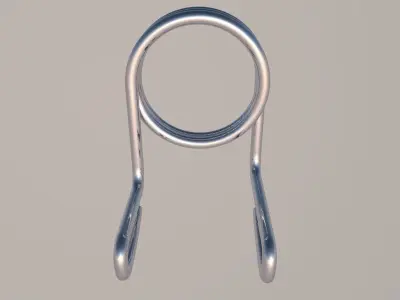 Chrome plated spring bar lock Free low-poly 3D model