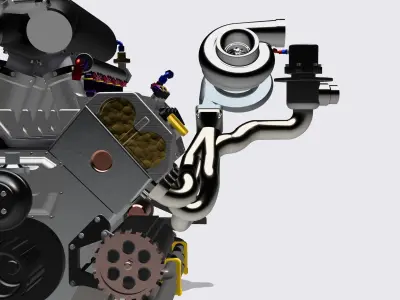 Mercedes Sauber C9 TT V8 Engine RWD Format w Gearbox 3D print model