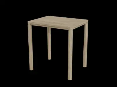 Piloti Table-oak wood Low-poly 3D model