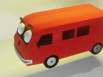 Happy Van Free low-poly 3D model