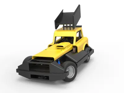 New Zealand Superstock car while turning Version 3 Scale 1 to 25 3D print model