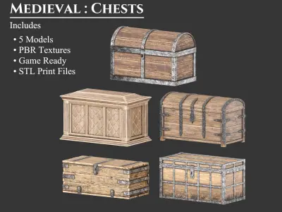 Medieval Collection Furniture Chests Pack