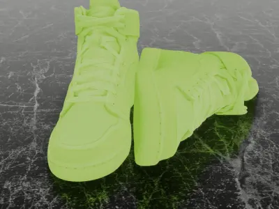 BILLIE EILISH NIKE AIR JORDAN 1 KO SP 3D SHOES Low-poly 3D model