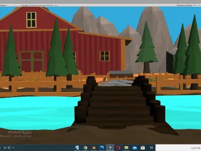 Field farm  Free low-poly 3D model