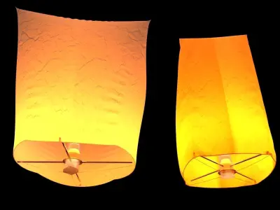 Chinese sky  lantern 3D model