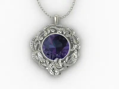 luxury pendant - locket 3D print model