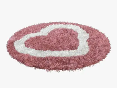 Round rug heart 3D model