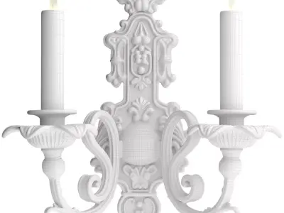 Forged indoor classic wall lamp sconce candlestick Candle Holder 3D model